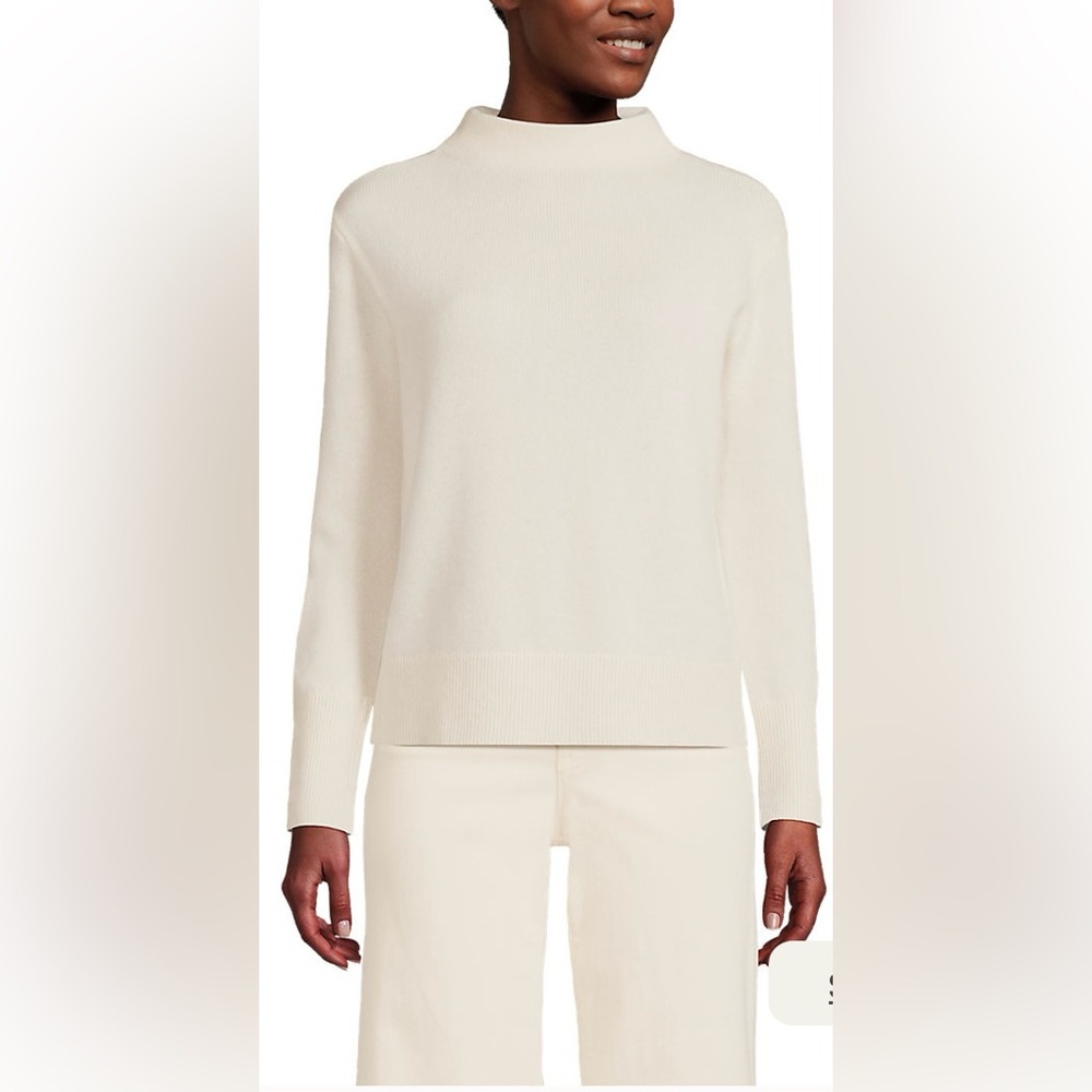 Lands' End /Women's LS Ivory Crew Neck Sweater NWT size S